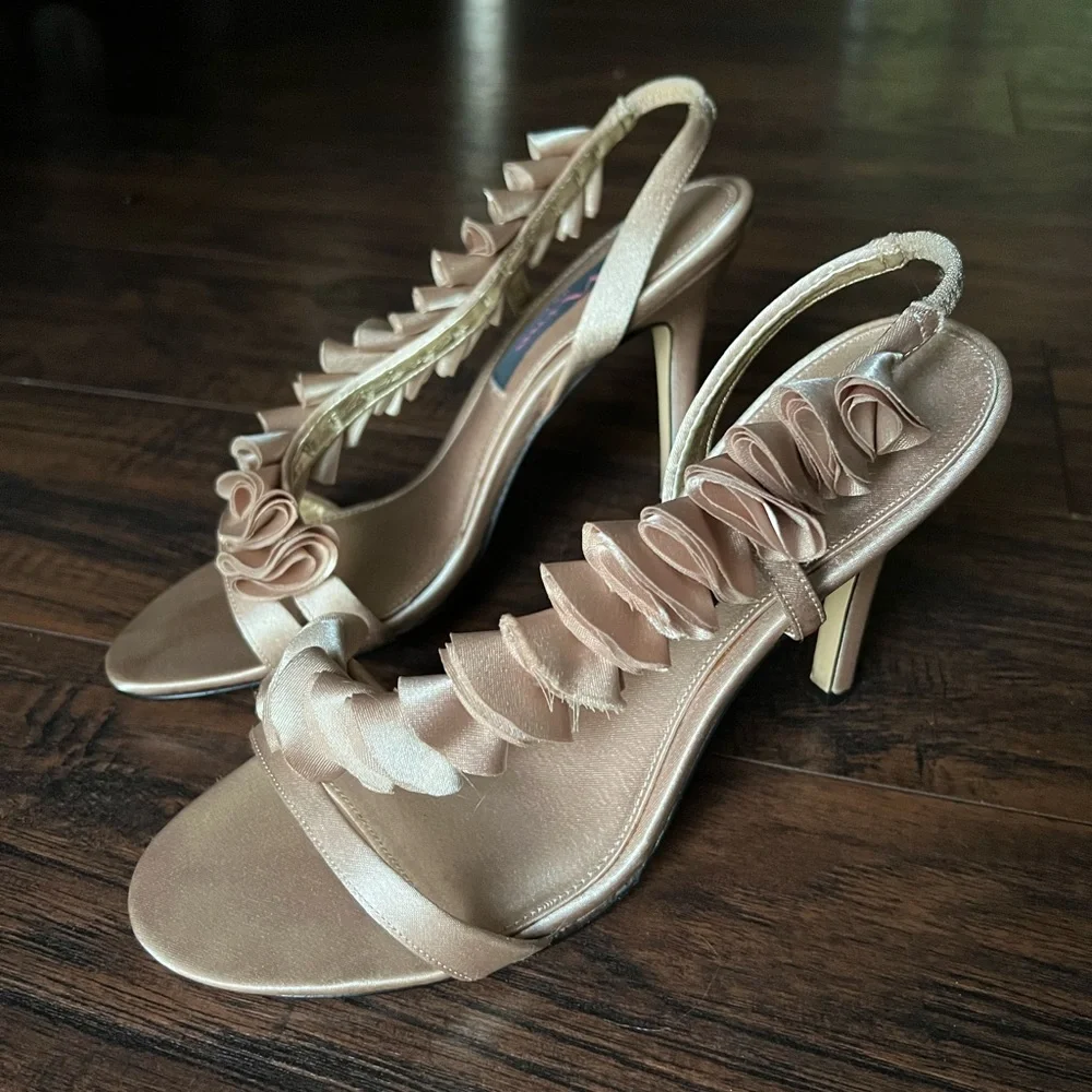 Tan Ruffle Heels - Picture 2 of 5